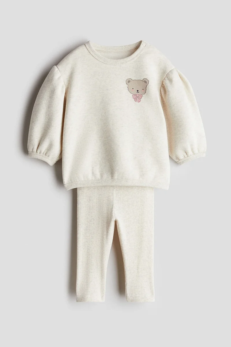 اتش اند ام طقم من قطعتين مزين بطبعات